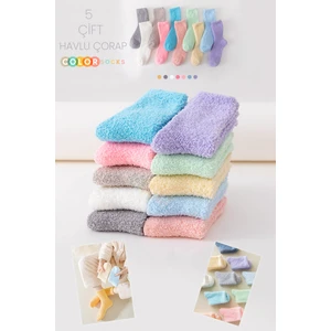 5 Çift Sonbahar ve Kışlık Kadın Havlu Çorap Seti