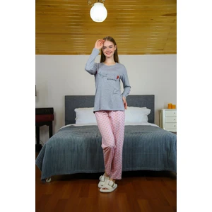 Kadın Penye Uzun Kol Pijama Takım 4116
