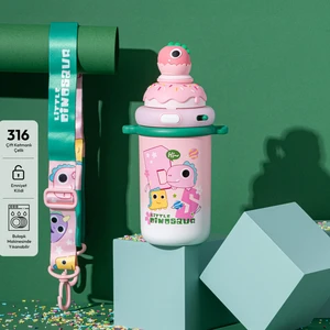 Baby Dinazor Termos Pembe 450 ml