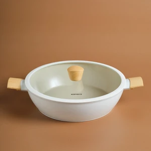 Swiss Crystal Almond Cream Indüksiyon Tabanlı Karnıyarık Tencere 30 cm