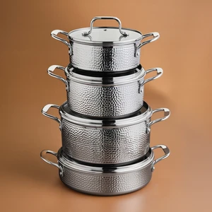 3 Ply Powersteel Enzo 8 Parça Indüksiyon Tabanlı Çelik Tencere Seti