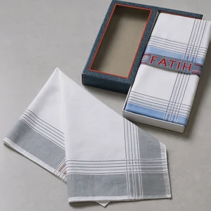 Rozet Tekstil Kutulu Kumaş Mendil 40X40 cm Düzine 12 Adet