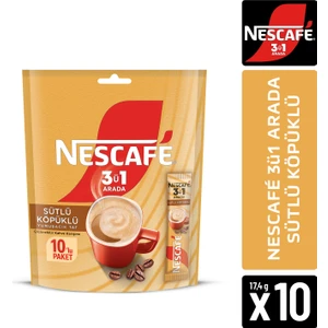 3'ü 1 Arada Sütlü Köpüklü 10'lu Paket 10x17.4g