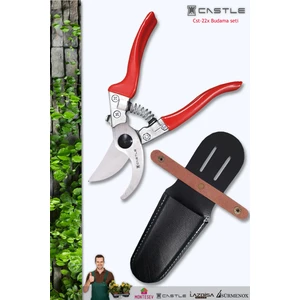 Lz-K8 Budama Makası Bağ Makası ve Deri Kılıfı 2 Li Set