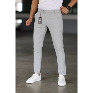 Erkek Gri Renk Italyan Kesim Slimfit Kumaş Pantolon