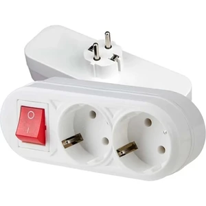 Ikili 2 Li Topraklı Fişli Priz Lale (Anahtarlı) 3600W Grup Priz, Fetih 106-02