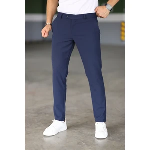 Erkek Lacivert Renk Italyan Kesim Slimfit Kumaş Pantolon