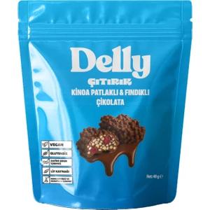 8 Adet Delly Çıtırık Kinoa Patlaklı & Fındıklı Çikolata