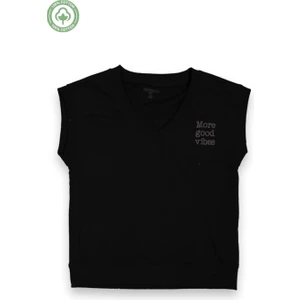 Kız Çocuk Kaşkorse V Yakalı Kolsuz Süveter - Çocuk Giyim