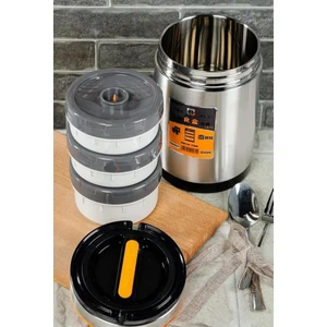 Mtr-Yt 1800 3lü Çelik Yemek Termosu Sefer Tası 1,8 Litre