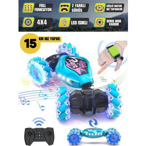 Bileklik ve Uzaktan Kumanda Kontrollü 360° Hareket Full Fonksiyon Şarjlı Işıklı Sesli 4x4 Offroad Rc