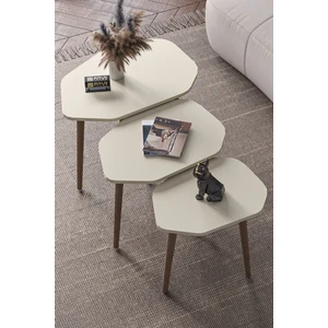 Zigon Sehpa 3'lü Trio Krem