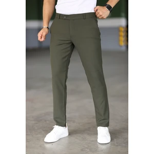 Erkek Haki Renk Italyan Kesim Slimfit Kumaş Pantolon