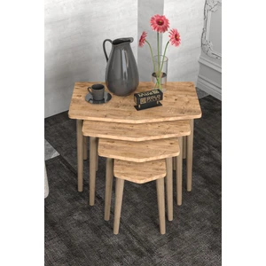 Zigon Sehpa 4'lü Ahşap Ayak Elya Atlantik Çam