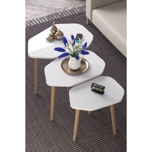 Zigon Sehpa 3'lü Trio Beyaz