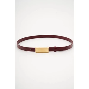 Kadın Bordo 2 cm Kare Light Kemer