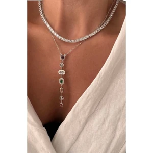 Çelik Gümüş 7 Element Kolye