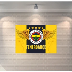 Fenerbahçe Kanarya Kanatları Logo Dekoratif Ahşap Poster