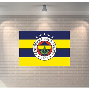Fenerbahçe Logo Sarı Lacivert Dekoratif Ahşap Poster