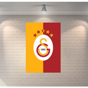 Galatasaray Logo Sarı Kırmızı Dekoratif Ahşap Poster