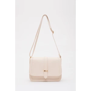 Krem SHK127 Suni Deri Iç Fermuar Cepli Çıtçıt Kapamalı El,kol ve Omuz Çantası U:17 E:22 G:7 cm