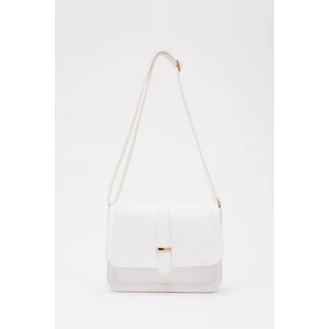 Shaka Beyaz Shk127  Deri Iç Fermuar Cepli Çıtçıt Kapamalı El,Kol Ve Omuz Çantası U:17 E:22 G:7 Cm