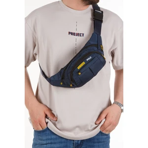 Erkek Kumaş USB Kulaklık Çıkışlı Crossbody Çapraz Göğüs Omuz ve Bel Çantası newpolo201 - Siyah - Lacivert