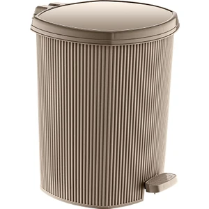 Plastik Kum Beji Çizgi Model Pedallı Çöp Kovası 20 Lt ( Iç Kovalı )