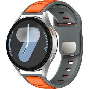 Huawei Watch Gt 4 (46MM) Uyumlu 22MM Yeni Tasarım Silikon KORDON-135 Gri-Turuncu