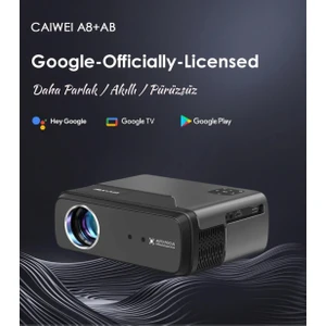 A8+ Akıllı Projeksiyon Cihazı - L1 Lisanslı Android Tv - Dolby Audio Ses Sistemi - 1200 Ansı Lümen