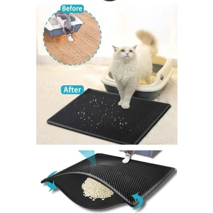 Mucit Home Kedi Tuvalet Paspası Kedi Kumu Paspası Elekli Kum Toplayıcı Kedi Halısı
