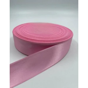 Saten Kurdele 4 cm Pembe Renk 10 Metre Süsleme, Solmayan Gül