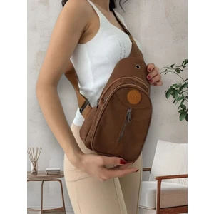 Unisex Krinkıl Kahverengi Çapraz Askılı ve Omuz Çanta