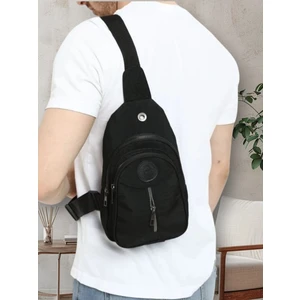 Unisex Krinkıl Siyah Çapraz Askılı ve Omuz Çanta