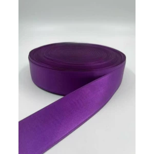 Saten Kurdele 4 cm Mor Renk 10 Metre Süsleme, Solmayan Gül