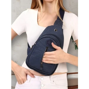 Unisex Krinkıl Lacivert Çapraz Askılı ve Omuz Çanta