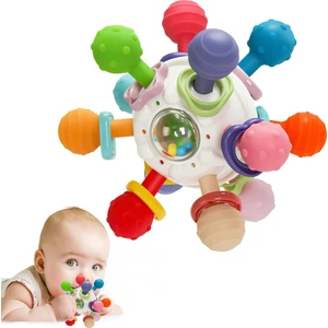Bebek Montessori Duyusal Diş Kaşıyıcı Top – Motor Becerileri Gelişim Oyuncağı - Çok Renkli