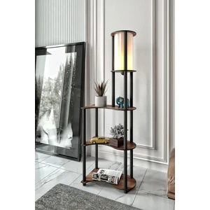 Estilo Dekoratif Raflı Lambader Ceviz