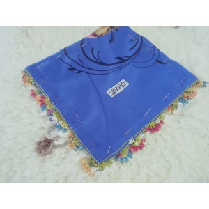 ve Reyhan %100 Pamuk Yazma Üzerine Tamamı El Işi Dört Tarafı Oyalı Yazma, Eşarp, Mevlit Örtüsü 100 x 100CM