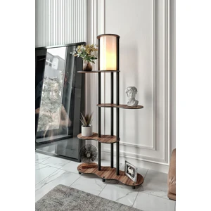 Travers Raflı Lambader Ceviz