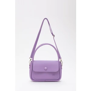 Lila SHK97 Suni Deri Ön Cep Detaylı 2 Bölmeli Ayarlanabilir Askılı El,kol ve Omuz Çantası