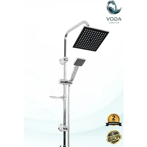 Krom Kare Yağmurlama Tepe Duş Sistemi – Pirinç Yönlendirici, Örgülü Hortum ve Sabunluk