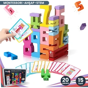 Montessori Ahşap Sayı Blokları | Okul Öncesi Eğitici Matematik Oyuncağı, Stem, Motor ve Zeka Gelişim