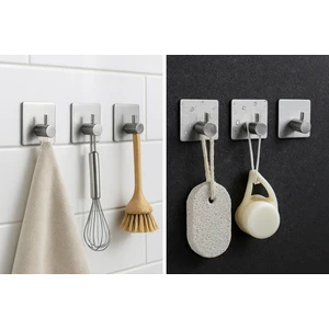 Paslanmaz Çelik 304 kalite Yapışkanlı Banyo ve mutfak Askısı 3'lü Set Bornoz Askısı / Havlu Askısı / Havluluk / Mutfak Gereçleri