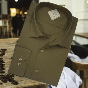 Linen Keten Klasik %100 Cotton Uzun Kollu Terletmeyen Yeşil Gömlek (Regular Kalıp)