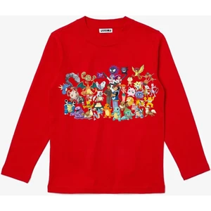Uzun Kollu Ash ve Roket Takımı Pokemon Karakterlerinin Tümü Efendioğlu Design Özel Çocuk Tişört