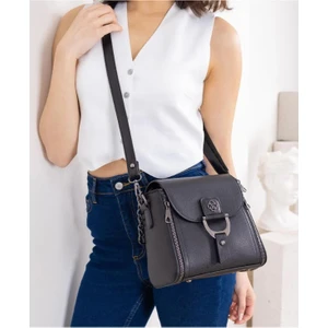 Iki Bölmeli Siyah Kapağı Mıknatıslı El ve Omuz Çanta