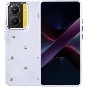 Poco X7 Pro Kılıf Simli Kamera Çerçveli ve Mini Figür Desenli Ultra Koruma Sağlayan Kutup Sert Silikon Kapak