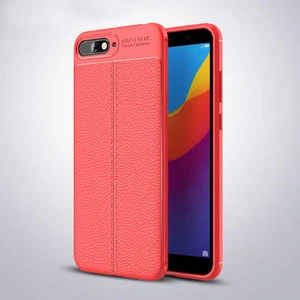 Huawei Y6 2018 Kılıf Deri Görünümlü Deriko Premium Silikon Kapak