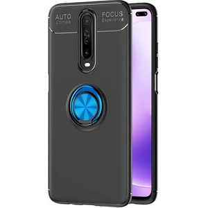 Poco X2 Kılıf Metal Stant Olabilen Yüzüklü Flexring Premium Silikon Kılıf